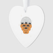 Halloween Cats Pumpkins Black Background Illus Ornament (Vorderseite)
