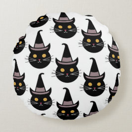 Halloween Cats Rundes Kissen