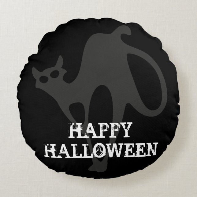 Halloween Cats Rundes Kissen (Vorderseite)