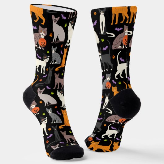 Halloween Cats Socken (Gewinkelt)