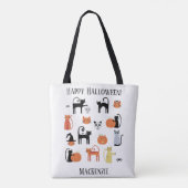 Halloween Cats Spooky Personalisiert Tasche (Rückseite)