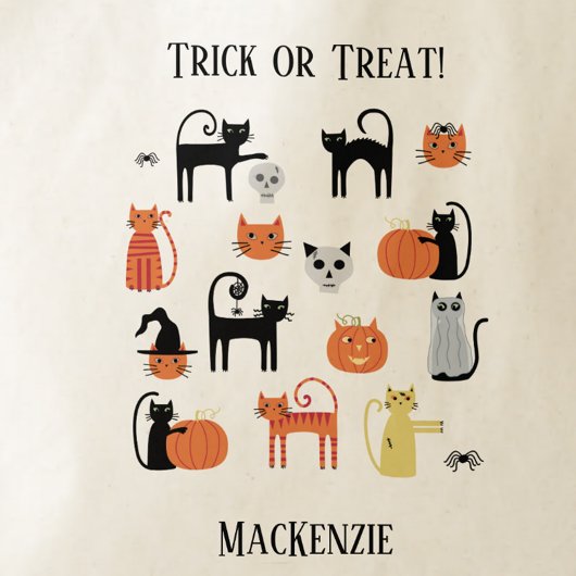 Halloween Cats Spooky Personalisiert Trick oder Tr Tragetasche