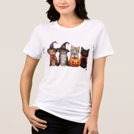 Halloween Cats T-Shirt Tri-Blend Shirt