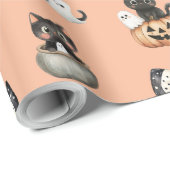 Halloween Cats und Geister Geschenkpapier (Rolleneckpunkt)