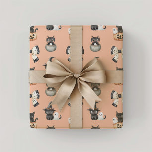 Halloween Cats und Geister Geschenkpapier