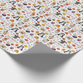 Halloween Cats Vintag Line Muster Geschenkpapier (Ecke)
