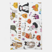 Halloween Cats Vintag Line Muster Geschirrtuch (Vertikal)