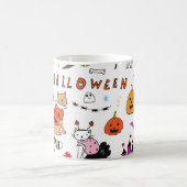 Halloween Cats Vintag Line Muster Kaffeetasse (Mittel)
