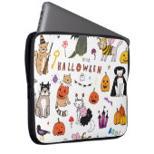 Halloween Cats Vintag Line Muster Laptopschutzhülle (Vorne Rechts)