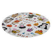 Halloween Cats Vintag Line Muster Schneidebrett (Ecke)