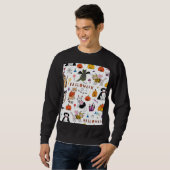 Halloween Cats Vintag Line Muster Sweatshirt (Vorne ganz)