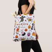 Halloween Cats Vintag Line Muster Tasche (Von Nahem)