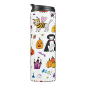 Halloween Cats Vintag Line Muster Thermosbecher (Nach rechts gedreht)