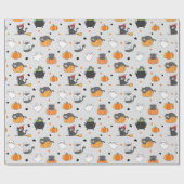 Halloween Cats Wrapping Paper Geschenkpapier (Flach)