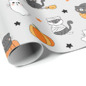 Halloween Cats Wrapping Paper Geschenkpapier (Rolleneckpunkt)