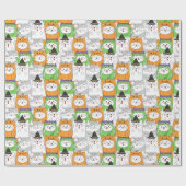 Halloween Cats Wrapping Paper Geschenkpapier (Flach)