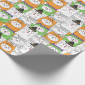 Halloween Cats Wrapping Paper Geschenkpapier (Ecke)