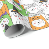 Halloween Cats Wrapping Paper Geschenkpapier (Rolleneckpunkt)