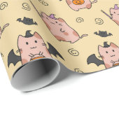 Halloween Cats Wrapping Paper Geschenkpapier (Rolleneckpunkt)