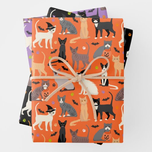 Halloween Cats Wrapping Paper Sheets Geschenkpapier Set (Beispiel)