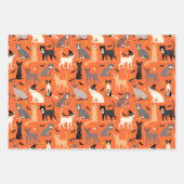 Halloween Cats Wrapping Paper Sheets Geschenkpapier Set (Vorderseite)