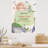 Halloween Cauldron Baby brütet Begrüßungszeichen Poster (Küche)
