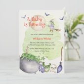 Halloween Cauldron Baby ist Braudusche Einladung (Stehend Vorderseite)