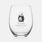 Halloween Cauldron lustige magische Träne Weinglas Ohne Stiel (Vorderseite)