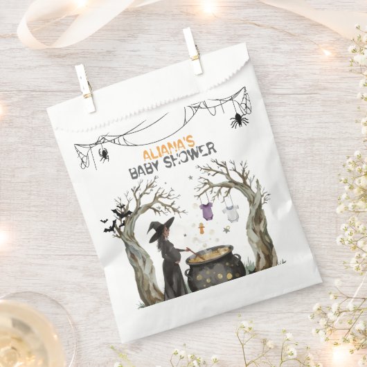 Halloween Cauldron Spooky Black Witch Baby Shower  Geschenktütchen (Ausgeschnitten)