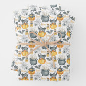 Halloween Cauldron und Cats Muster Geschenkpapier Set (Beispiel)