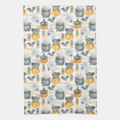 Halloween Cauldron und Cats Muster Geschirrtuch (Vertikal)