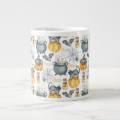 Halloween Cauldron und Cats Muster Jumbo-Tasse (Vorderseite)