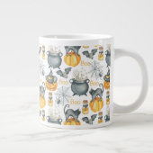 Halloween Cauldron und Cats Muster Jumbo-Tasse (Rechts)