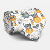 Halloween Cauldron und Cats Muster Krawatte (Gerollt)