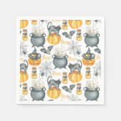 Halloween Cauldron und Cats Muster Serviette (Vorderseite)