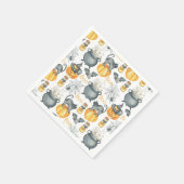 Halloween Cauldron und Cats Muster Serviette (Ecke)