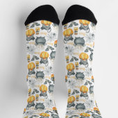 Halloween Cauldron und Cats Muster Socken (Oben)