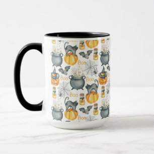 Halloween Cauldron und Cats Muster Tasse