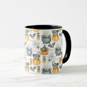 Halloween Cauldron und Cats Muster Tasse (VorderseiteRechts)