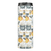 Halloween Cauldron und Cats Muster Thermosbecher (Rückseite)