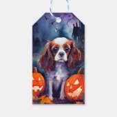 Halloween Cavalier King Charles Spaniel Pumpkins Geschenkanhänger (Vorderseite)