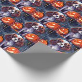 Halloween Cavalier King Charles Spaniel Pumpkins Geschenkpapier (Ecke)