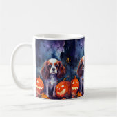 Halloween Cavalier King Charles Spaniel Pumpkins Kaffeetasse (Links)