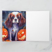 Halloween Cavalier King Charles Spaniel Pumpkins Karte (Innenseite)