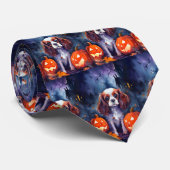 Halloween Cavalier King Charles Spaniel Pumpkins Krawatte (Gerollt)