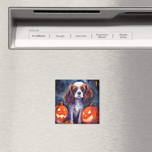 Halloween Cavalier King Charles Spaniel Pumpkins Magnet (In Situ (Geschirrspüler))