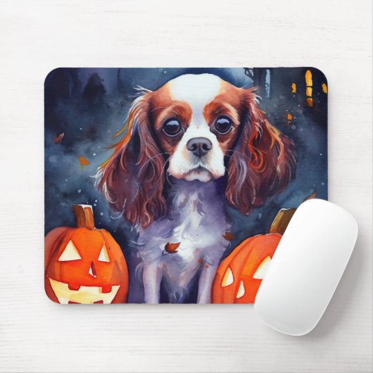 Halloween Cavalier King Charles Spaniel Pumpkins Mousepad (Mit Mouse)
