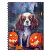 Halloween Cavalier King Charles Spaniel Pumpkins Notizblock (Vorderseite)