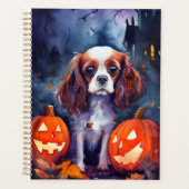 Halloween Cavalier King Charles Spaniel Pumpkins Planer (Vorderseite)