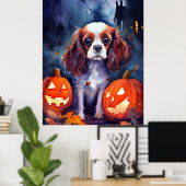 Halloween Cavalier King Charles Spaniel Pumpkins Poster (Heimbüro)